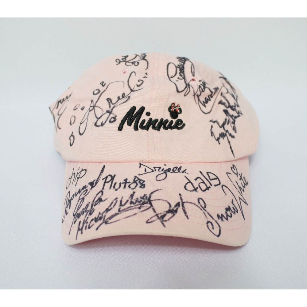 Pink Disney Minnie‎ Mouse Baseball Cap Hat with Autographs Adjustable OSFM